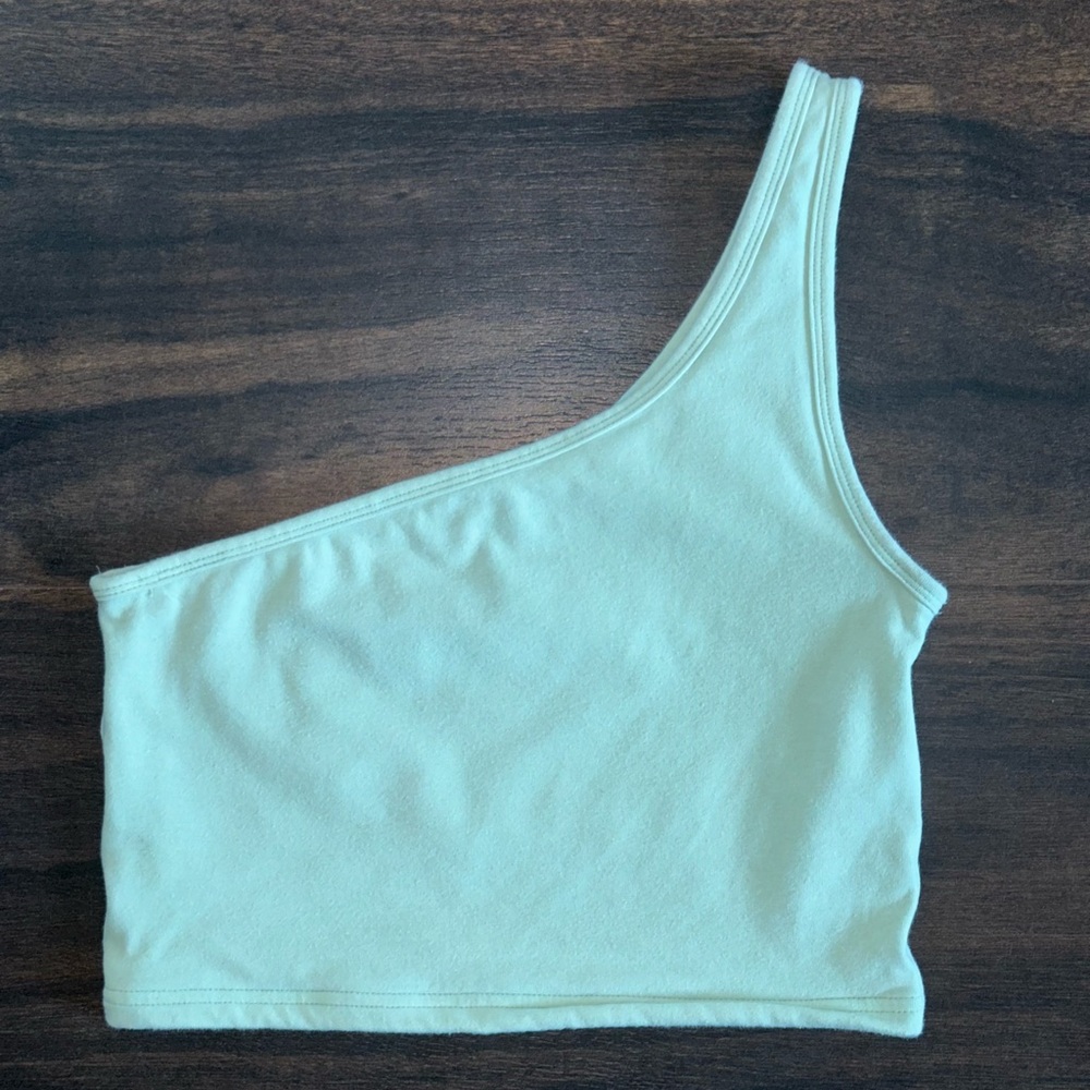 Klassy Network Mint/Sage Green One Shoulder Brami Crop